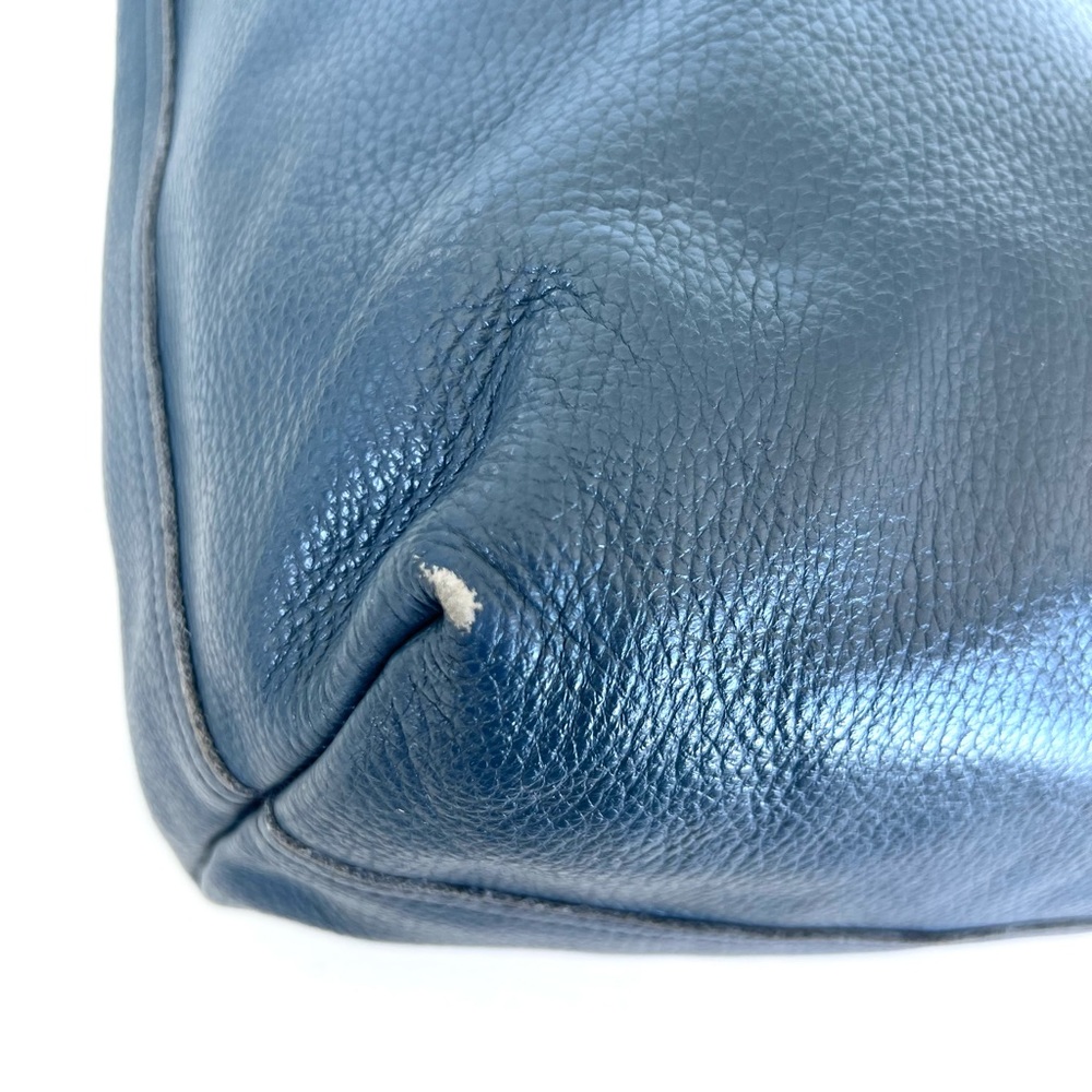 CUYANA Classic Easy Navy Pebbled Leather Large Shopping Bag Shoulder Bag Tote - Picture 13 of 16